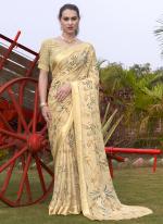 Georgette Yellow Casual Wear Printed Saree